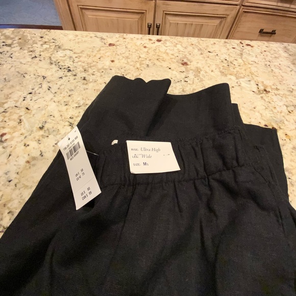 Abercrombie Linen-Blend Pull-On Pant Sz Medium Short Black NWT - Picture 3 of 4